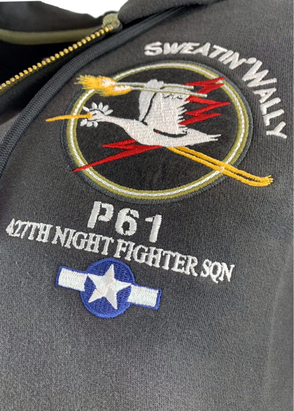 "P-61 Sweatin'Wally - serial n°25623" women's hoodie | Barnstormer