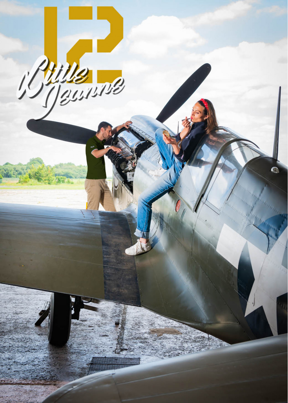 "P40 Warhawk Little Jeanne" polo | Barnstormer