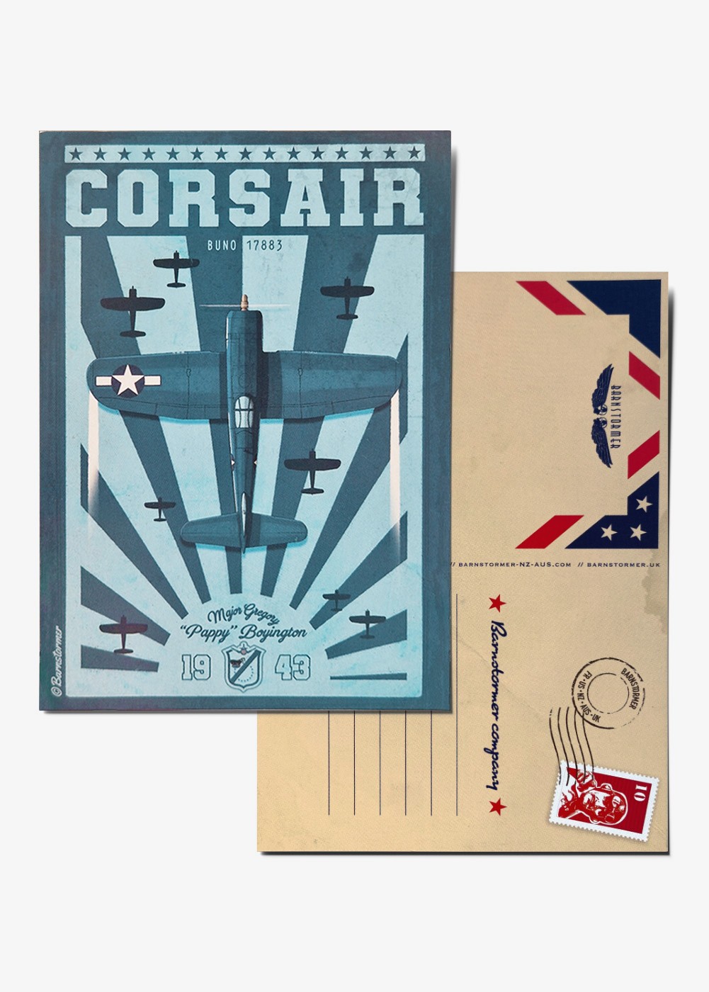 "Corsair - Pappy Boyington" postcard