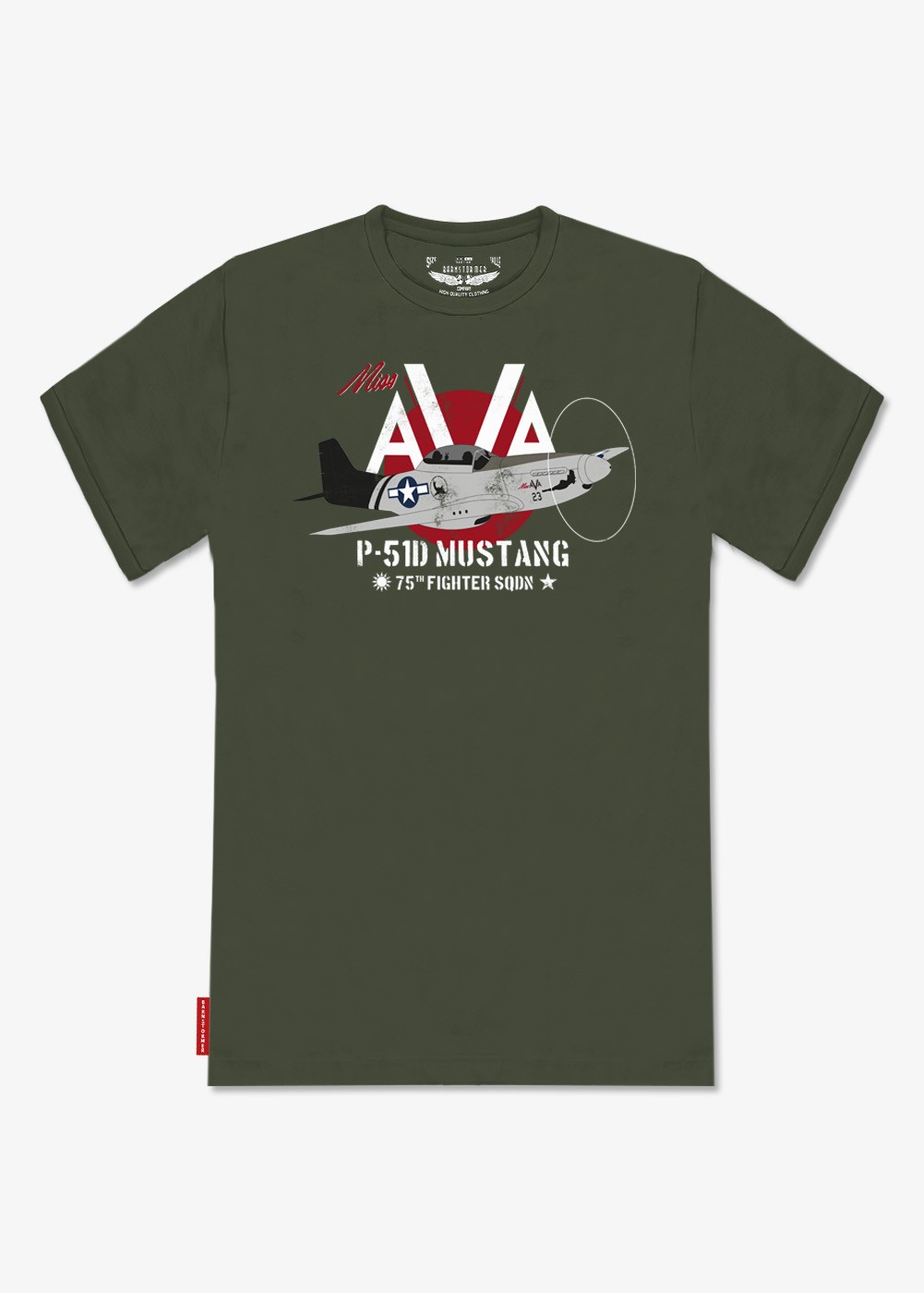 T-shirt "Miss AVA P-51D Mustang" - Kaki | Barnstormer