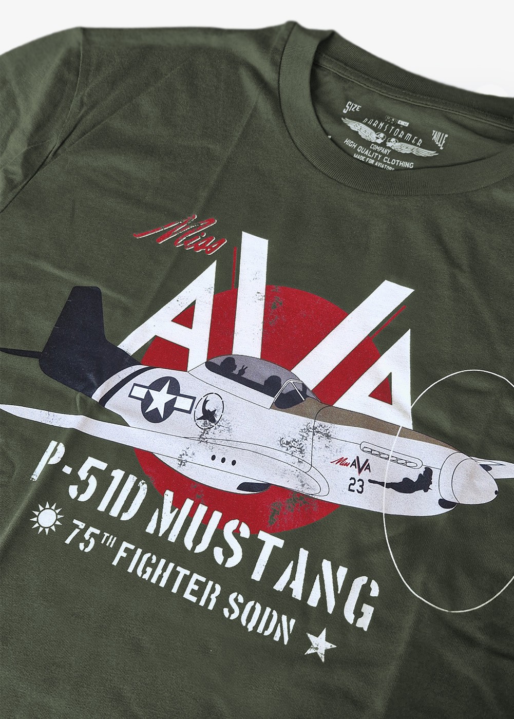 T-shirt "Miss AVA P-51D Mustang" - Kaki | Barnstormer