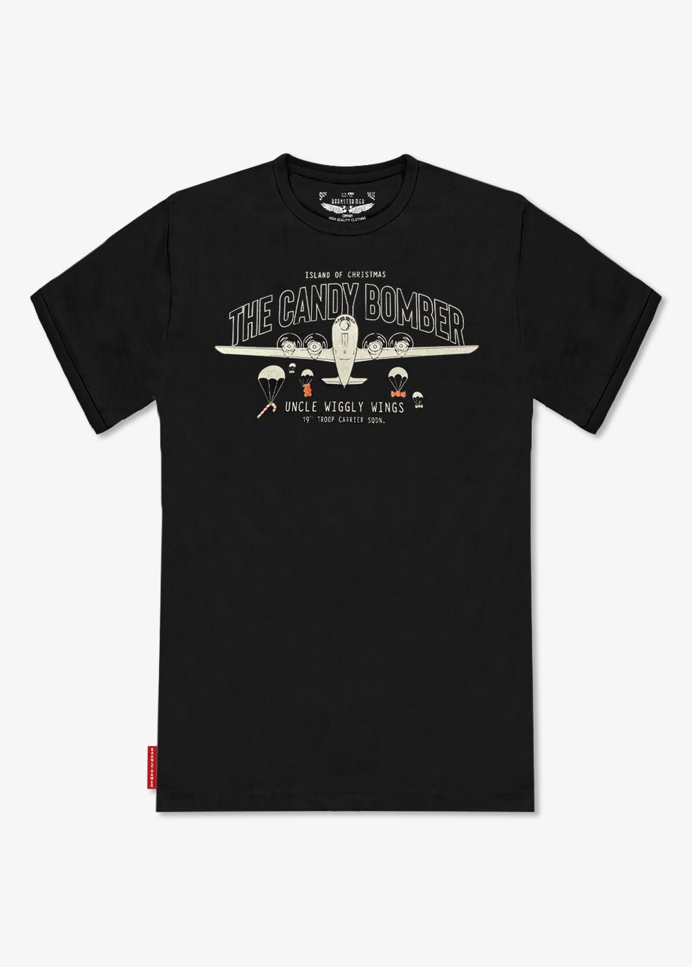 "The Candy Bomber" T-shirt - Black - Christmas 2024 | Barnstormer
