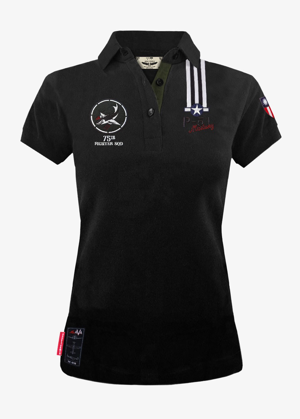 Polo femme "Black Tail P-51 Mustang" | Barnstormer