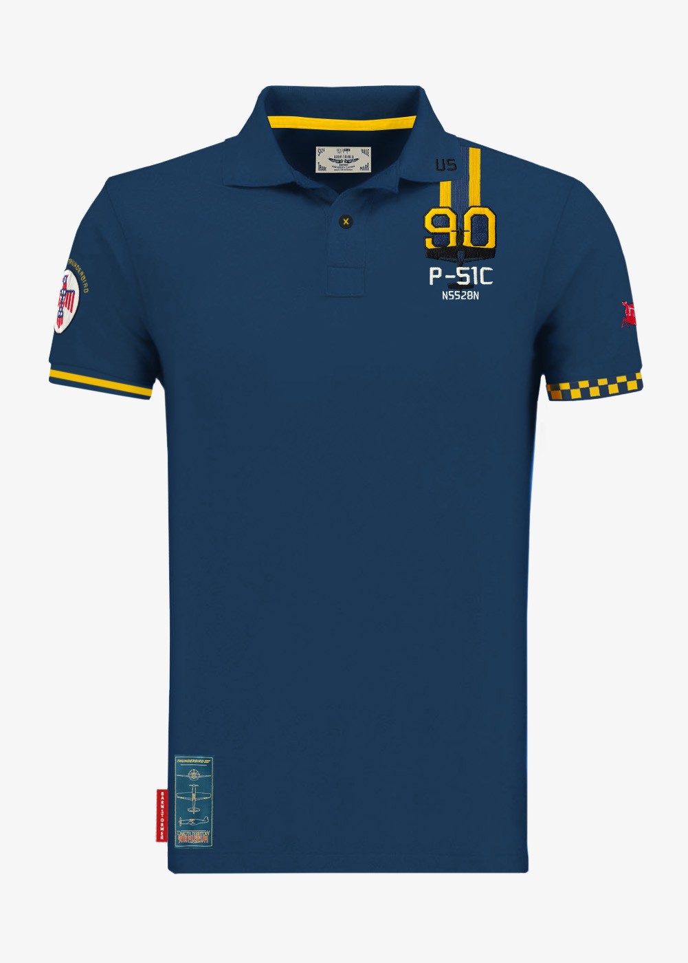 "P-51C Thunderbird" polo - DTAM | Barnstormer