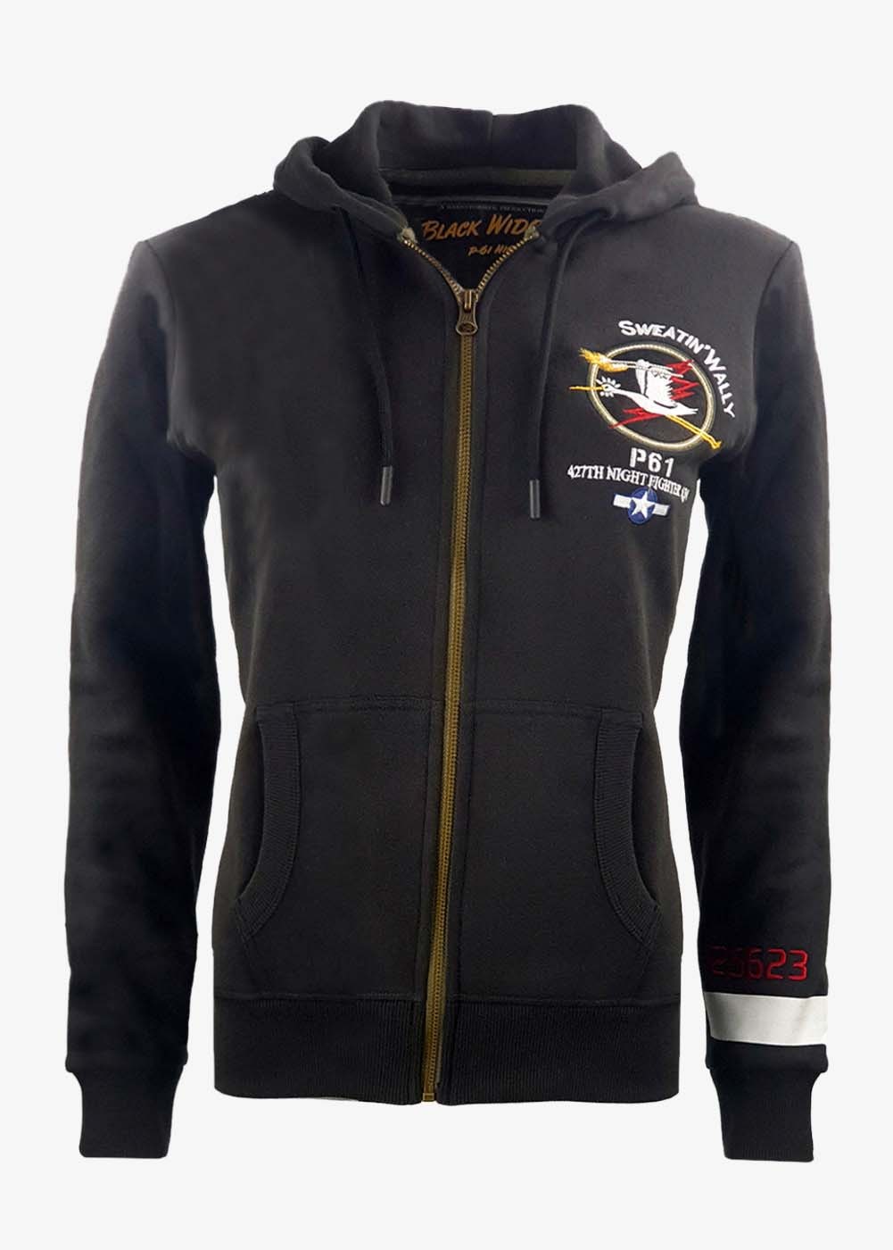 "P-61 Sweatin'Wally - serial n°25623" women's hoodie | Barnstormer