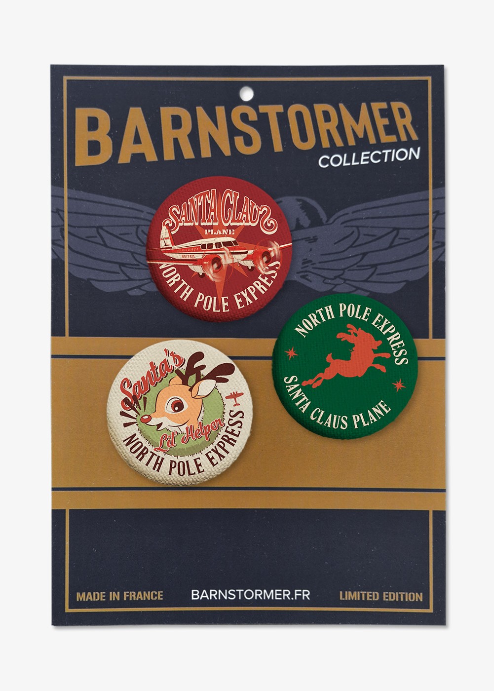 Lot de 3 badges "Noël" | Barnstormer