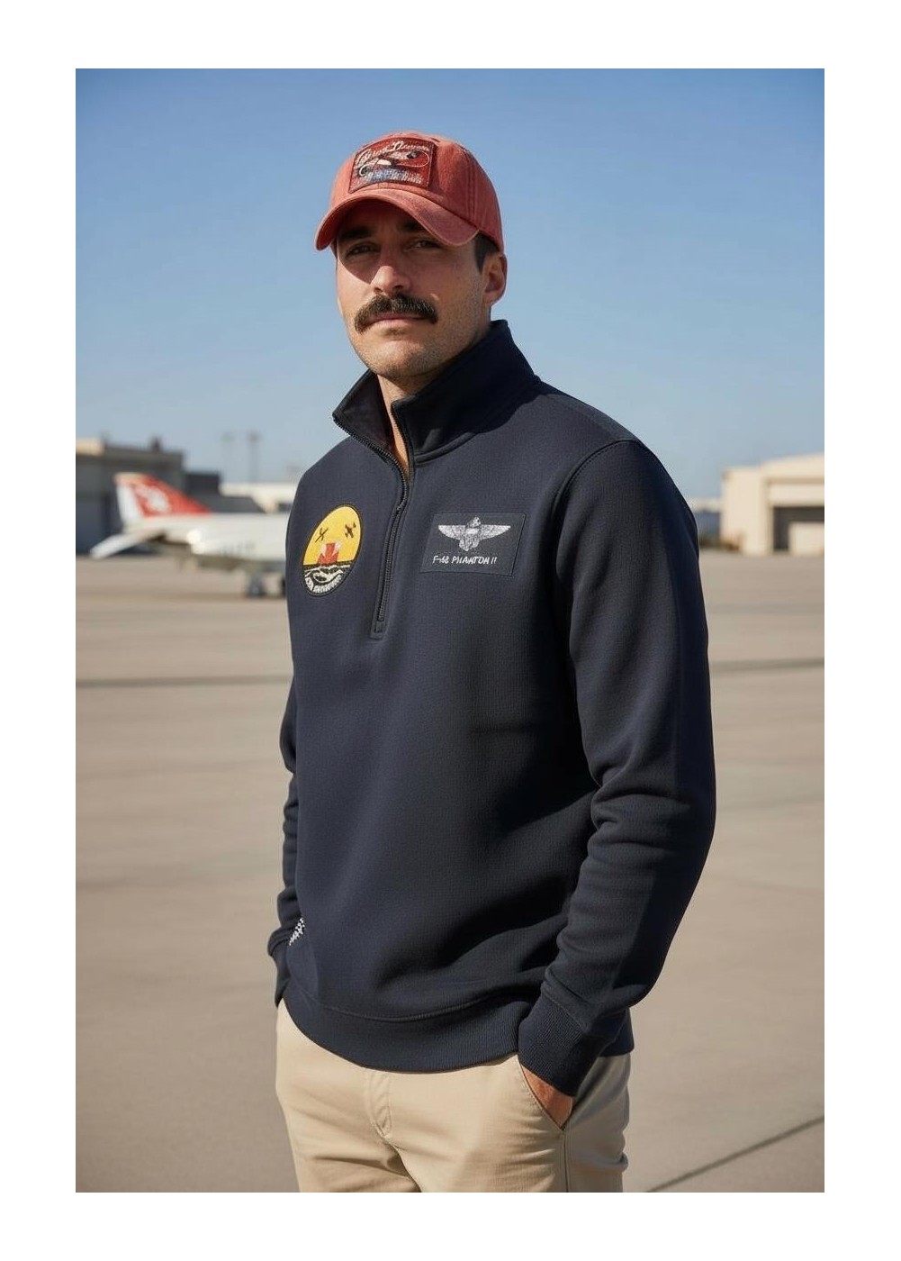 Pull demi-zippé "F-4B Phantom II" | Barnstormer