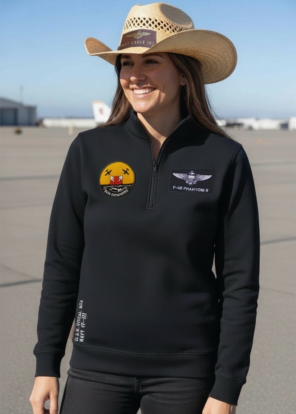 "F-4B Phantom II" half-zip sweater | Barnstormer