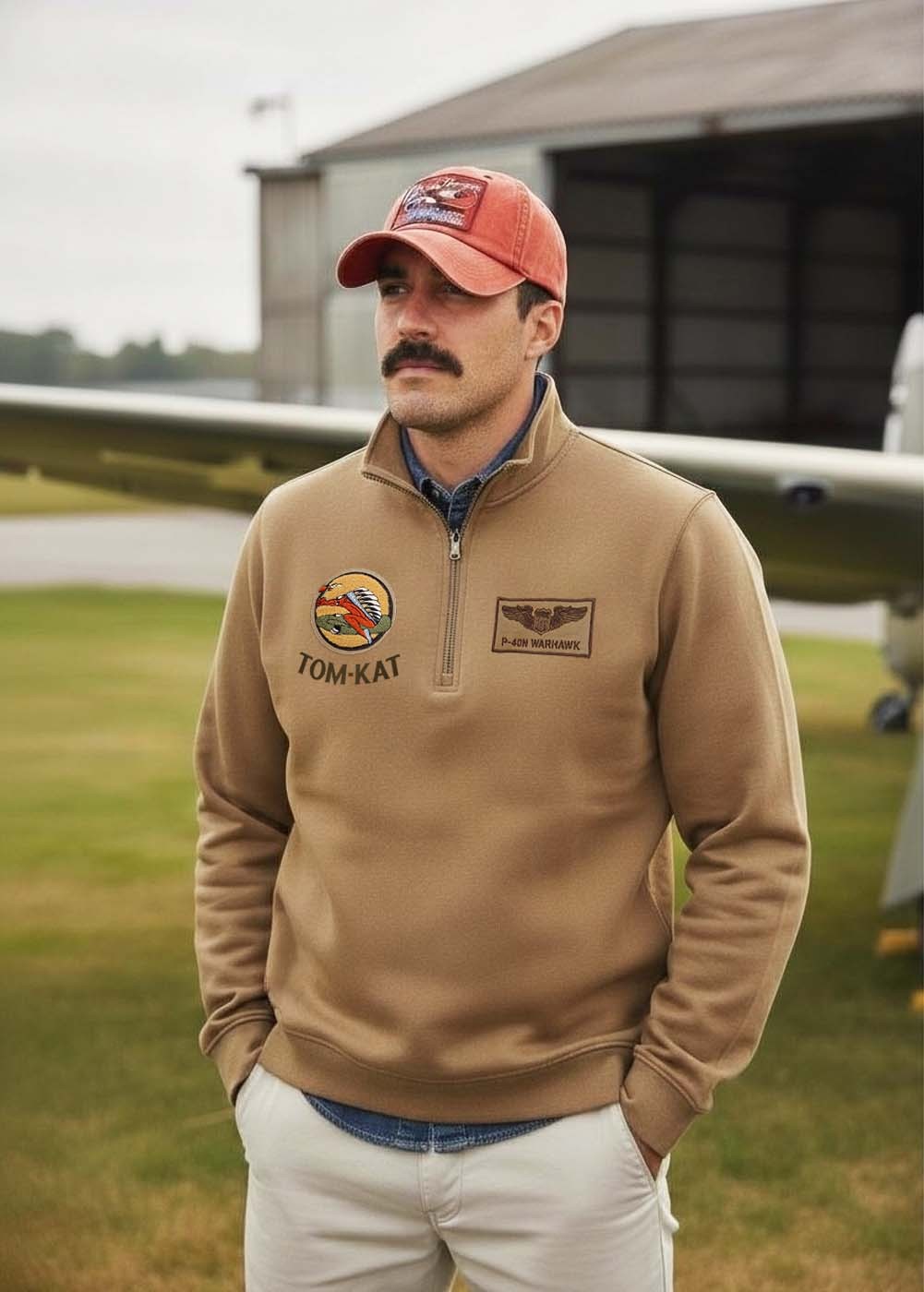 Pull demi-zippé "P-40N Warhawk Tom-kat" | Barnstormer